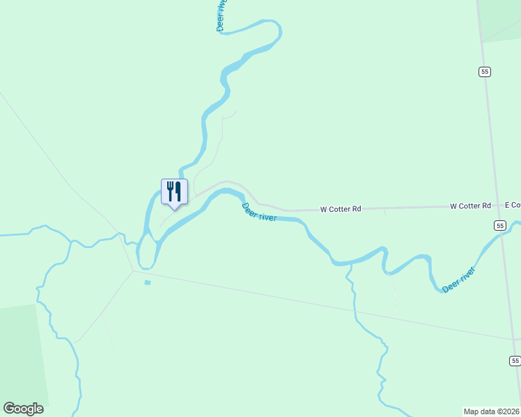 map of restaurants, bars, coffee shops, grocery stores, and more near 167 W Cotter Rd in Brasher Falls