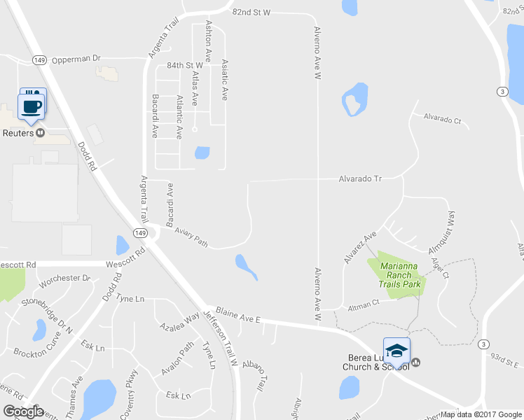 map of restaurants, bars, coffee shops, grocery stores, and more near 8830 Aviary Path in Inver Grove Heights
