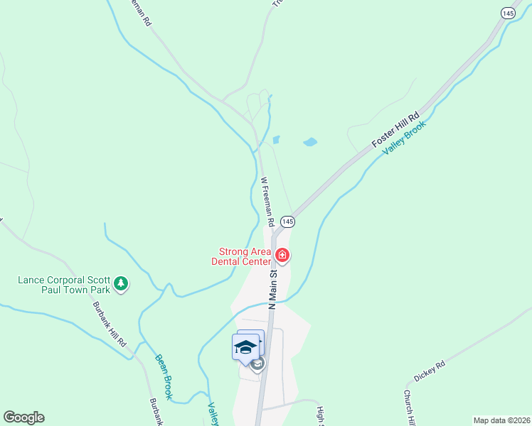 map of restaurants, bars, coffee shops, grocery stores, and more near 22 West Freeman Road in Strong