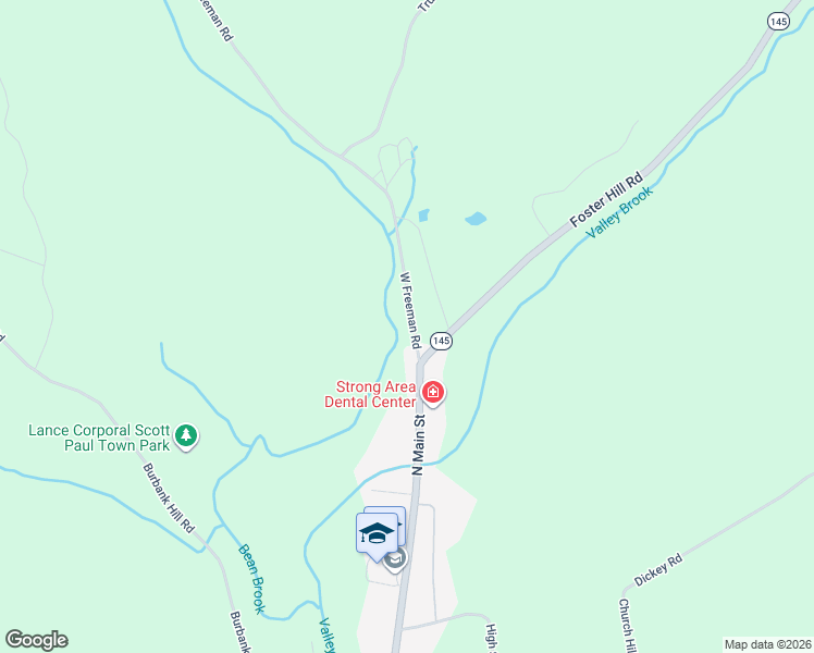 map of restaurants, bars, coffee shops, grocery stores, and more near 22 West Freeman Road in Strong