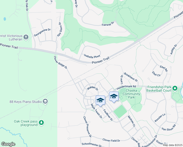 map of restaurants, bars, coffee shops, grocery stores, and more near 1360 Romeo Court in Chaska