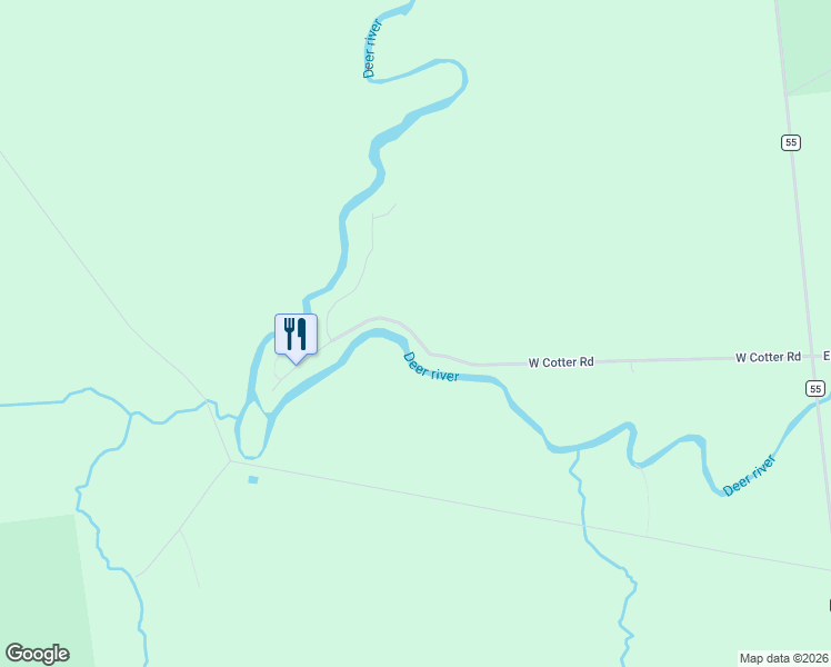 map of restaurants, bars, coffee shops, grocery stores, and more near 167 W Cotter Rd in Brasher Falls