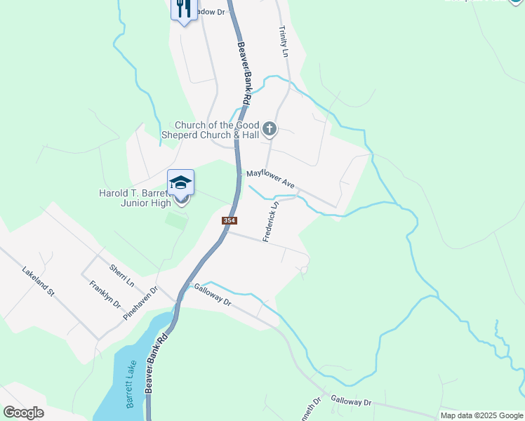 map of restaurants, bars, coffee shops, grocery stores, and more near 28 Frederick Lane in Beaver Bank