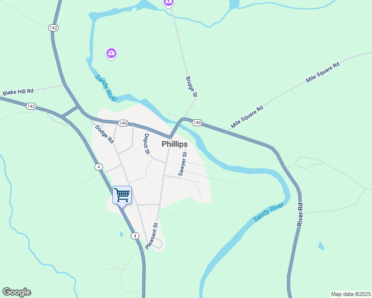 map of restaurants, bars, coffee shops, grocery stores, and more near 16 Sawyer Street in Phillips