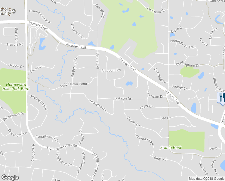 map of restaurants, bars, coffee shops, grocery stores, and more near 9936 Lawson Lane in Eden Prairie