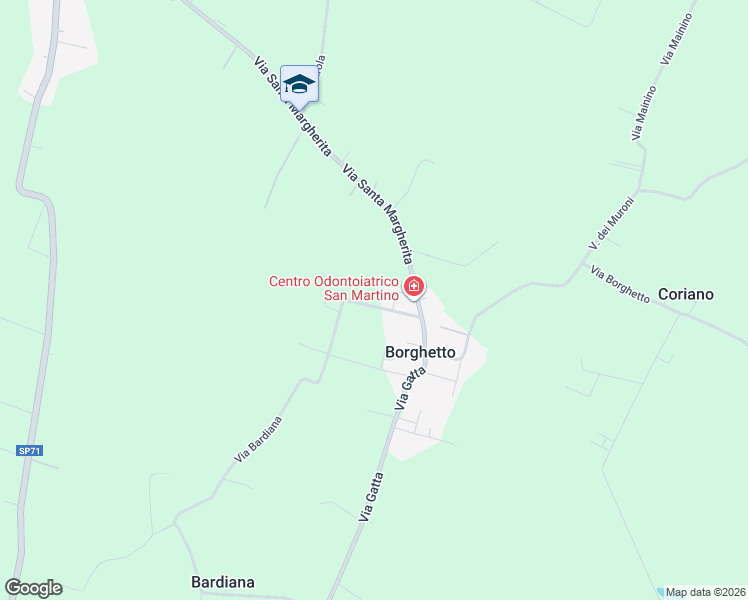 map of restaurants, bars, coffee shops, grocery stores, and more near 2B Via Alberto Bricoli in Provincia di Parma