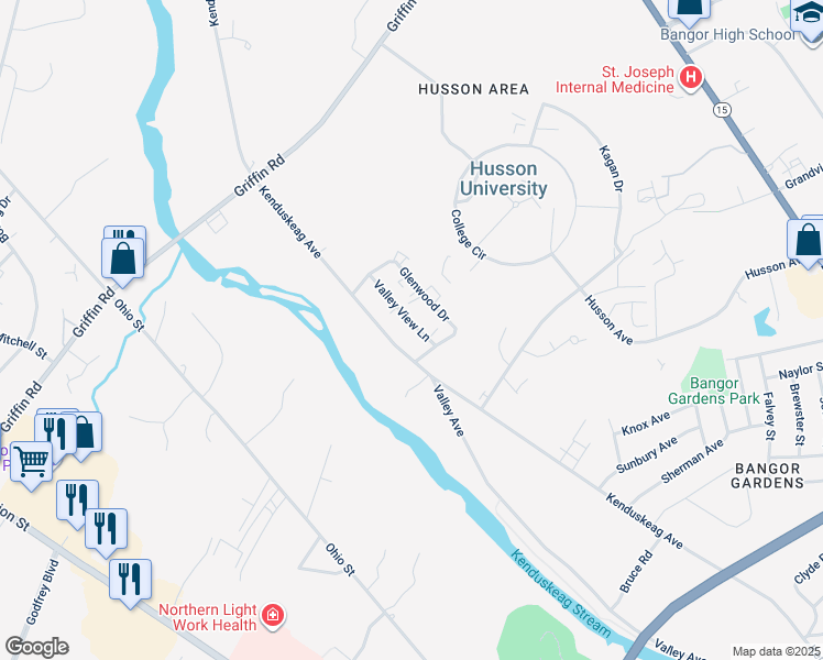 map of restaurants, bars, coffee shops, grocery stores, and more near 683 Kenduskeag Avenue in Bangor