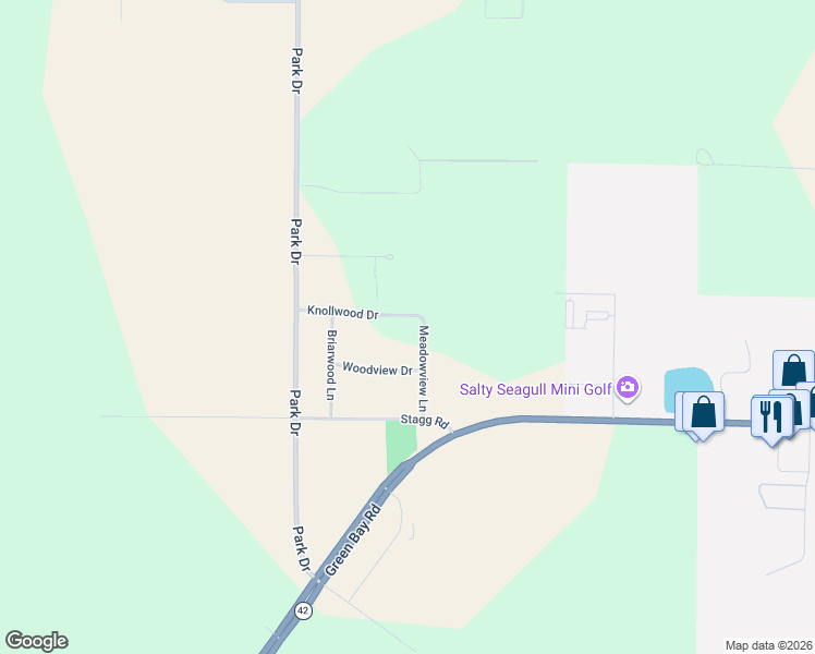 map of restaurants, bars, coffee shops, grocery stores, and more near 3191 Meadowview Lane in Sturgeon Bay