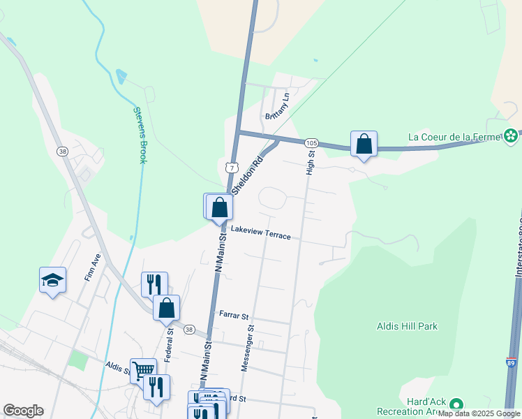 map of restaurants, bars, coffee shops, grocery stores, and more near 13 Howard Estate in Saint Albans City