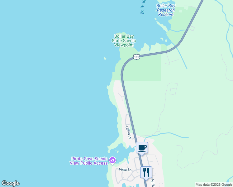 map of restaurants, bars, coffee shops, grocery stores, and more near 1113 U.S. 101 in Depoe Bay