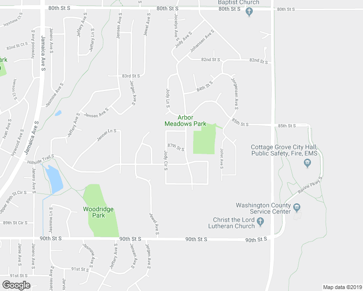 map of restaurants, bars, coffee shops, grocery stores, and more near 9580 87th Street South in Cottage Grove