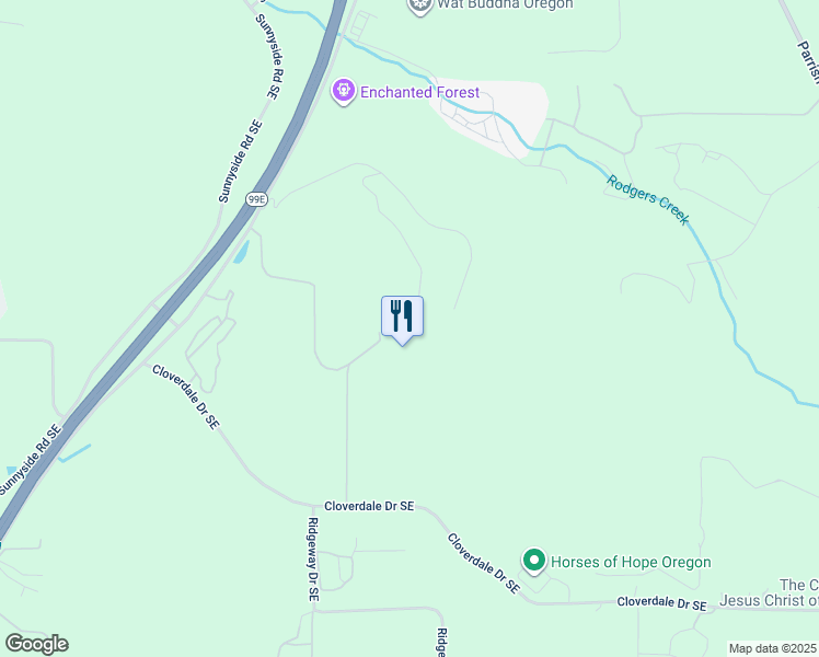 map of restaurants, bars, coffee shops, grocery stores, and more near 8800 Enchanted Way Southeast in Turner