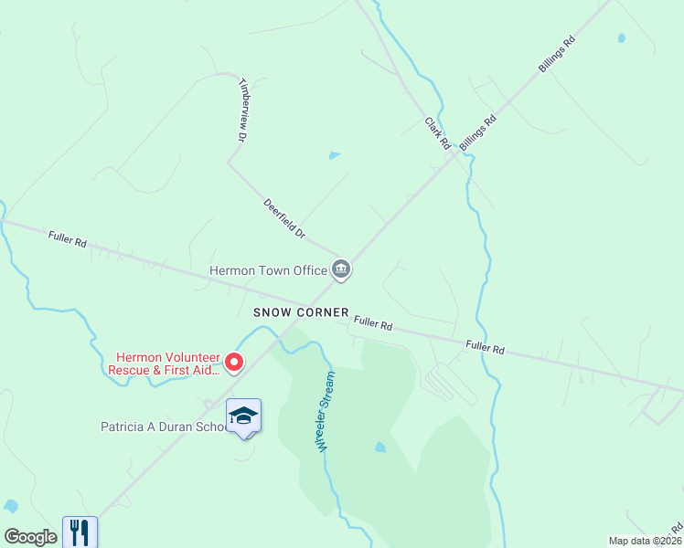map of restaurants, bars, coffee shops, grocery stores, and more near 333 Billings Road in Hermon