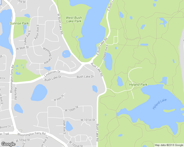 map of restaurants, bars, coffee shops, grocery stores, and more near 7352 Bush Lake Drive in Minneapolis