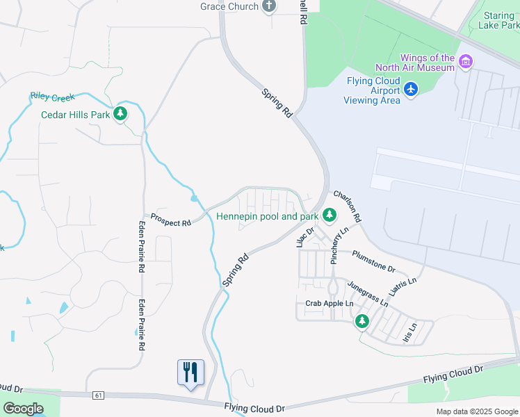 map of restaurants, bars, coffee shops, grocery stores, and more near 9771 Picket Drive in Eden Prairie