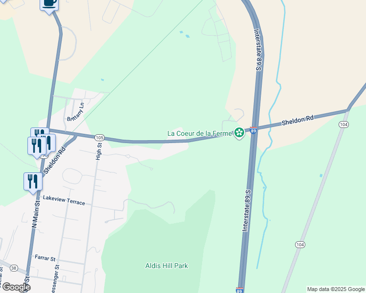 map of restaurants, bars, coffee shops, grocery stores, and more near 745 Sheldon Road in Saint Albans Town