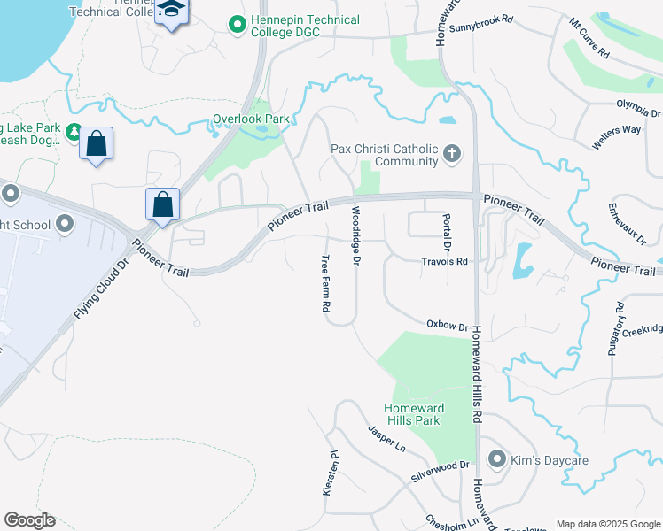 map of restaurants, bars, coffee shops, grocery stores, and more near 9711 Tree Farm Road in Eden Prairie
