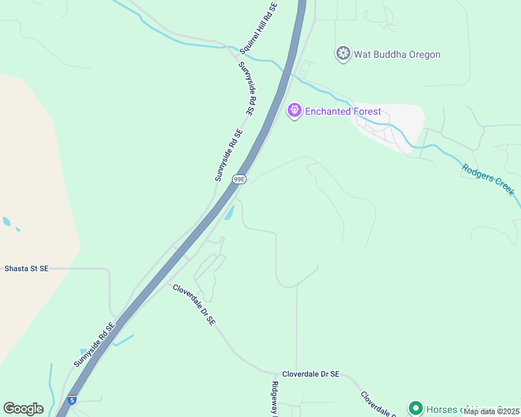 map of restaurants, bars, coffee shops, grocery stores, and more near 8800 Enchanted Way Southeast in Turner