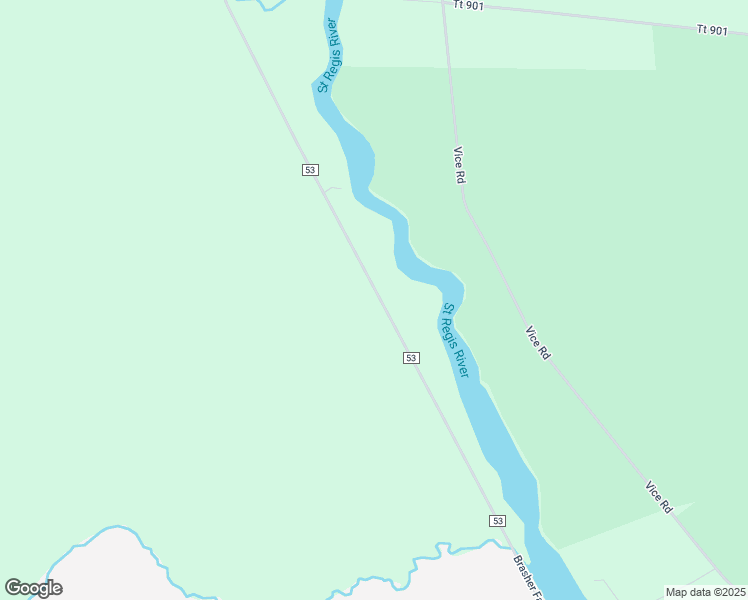 map of restaurants, bars, coffee shops, grocery stores, and more near 401-651 County Road 53 in Brasher Falls