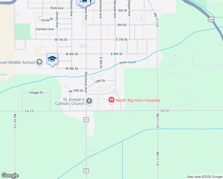 map of restaurants, bars, coffee shops, grocery stores, and more near 176-198 Wyoming Street in Lovell