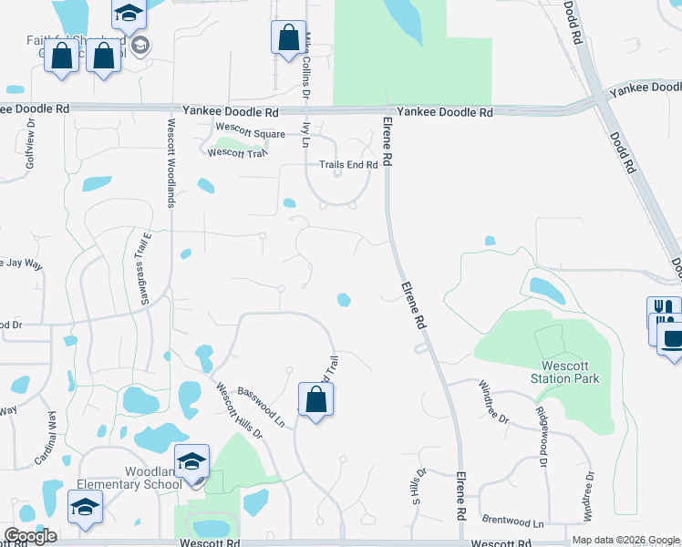 map of restaurants, bars, coffee shops, grocery stores, and more near 864 Great Oaks Trail in Eagan