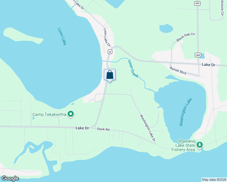 map of restaurants, bars, coffee shops, grocery stores, and more near N6631 Richter Court in Shawano
