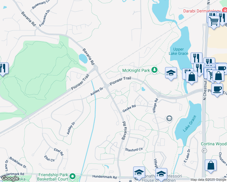 map of restaurants, bars, coffee shops, grocery stores, and more near 110508 Windmill Court in Chaska