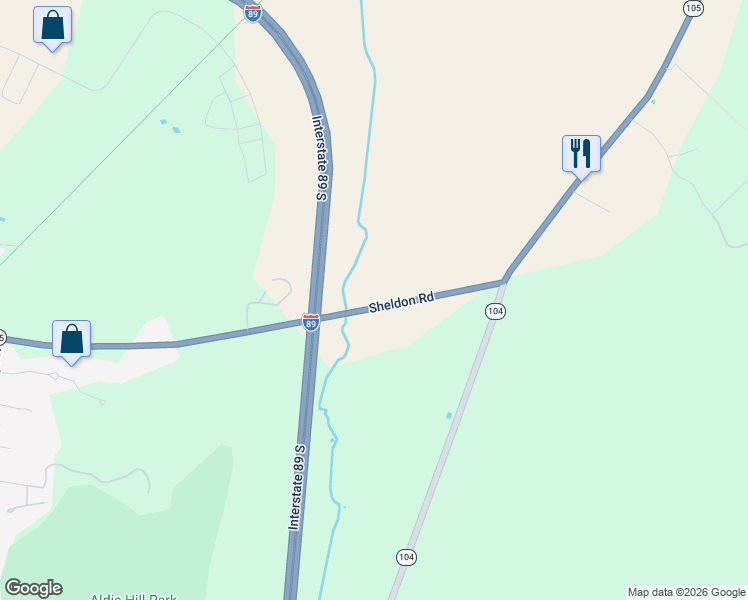 map of restaurants, bars, coffee shops, grocery stores, and more near 1125 Sheldon Road in Saint Albans Town