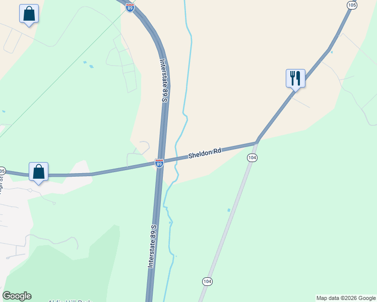 map of restaurants, bars, coffee shops, grocery stores, and more near 1125 Sheldon Road in Saint Albans City