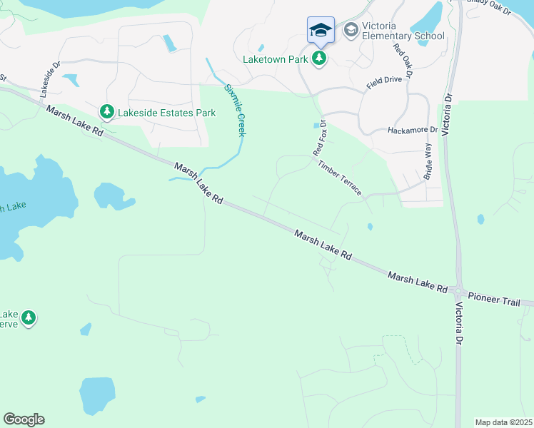 map of restaurants, bars, coffee shops, grocery stores, and more near 5740 Marsh Lake Road in Chaska