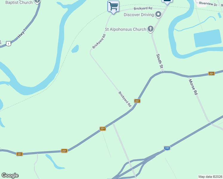 map of restaurants, bars, coffee shops, grocery stores, and more near 153 Brickyard Road in Bridgetown