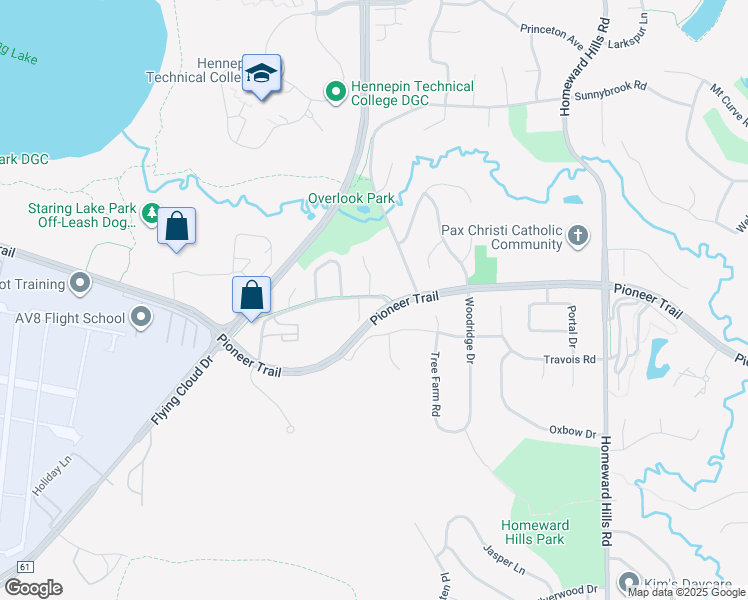 map of restaurants, bars, coffee shops, grocery stores, and more near 12701 Pioneer Trail in Eden Prairie