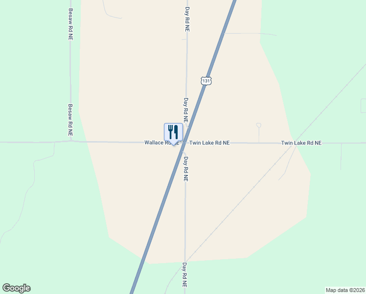 map of restaurants, bars, coffee shops, grocery stores, and more near 7953 US Highway 131 Northeast in Mancelona