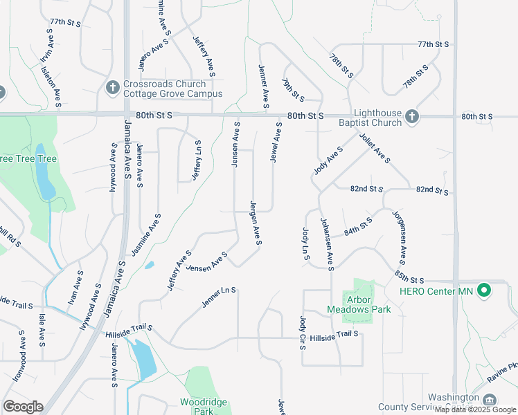 map of restaurants, bars, coffee shops, grocery stores, and more near 9421 83rd Street South in Cottage Grove