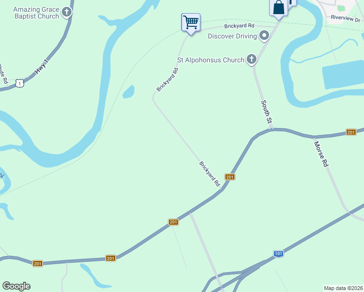map of restaurants, bars, coffee shops, grocery stores, and more near 153 Brickyard Road in Bridgetown
