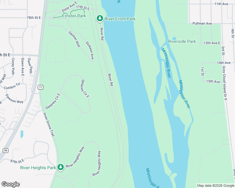 map of restaurants, bars, coffee shops, grocery stores, and more near 8200 River Road in Inver Grove Heights