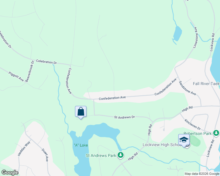 map of restaurants, bars, coffee shops, grocery stores, and more near 1271 Fleetwood Drive in Fall River