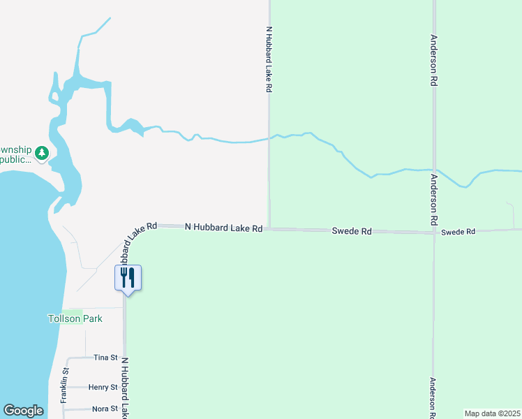 map of restaurants, bars, coffee shops, grocery stores, and more near 5961 North Hubbard Lake Road in Spruce