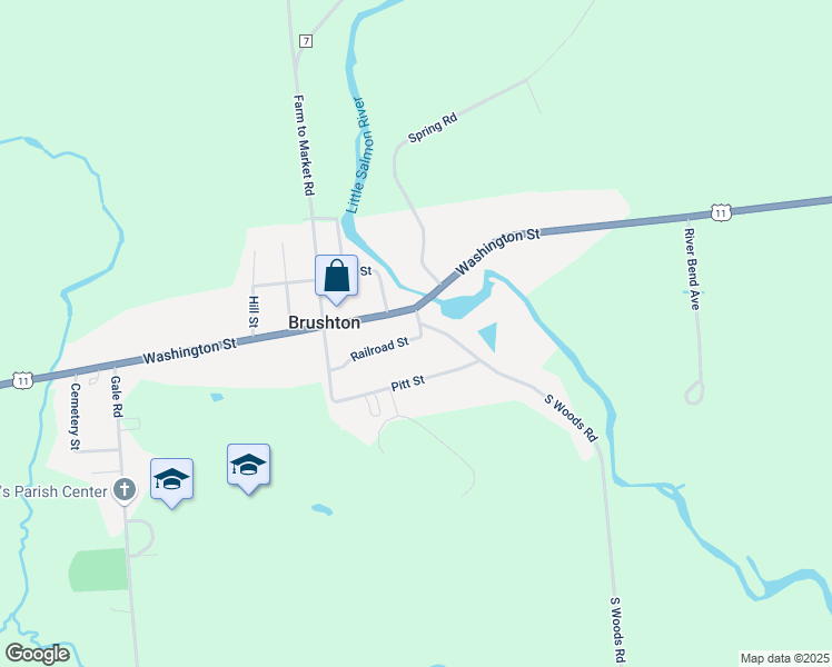 map of restaurants, bars, coffee shops, grocery stores, and more near 1304 Washington Street in Brushton