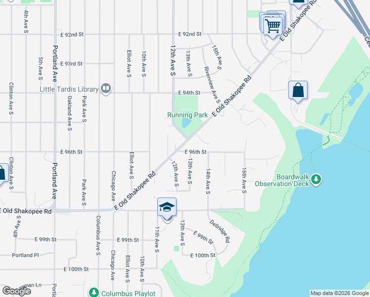 map of restaurants, bars, coffee shops, grocery stores, and more near in Bloomington