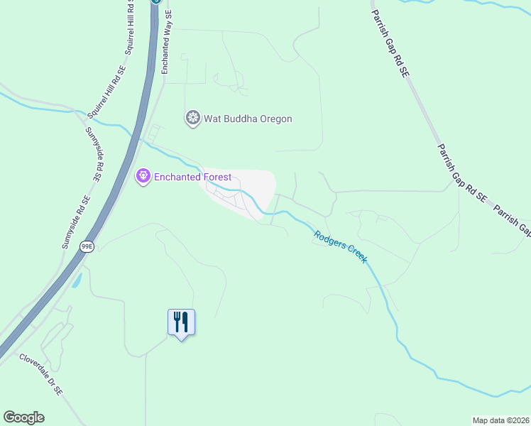 map of restaurants, bars, coffee shops, grocery stores, and more near 8372 Enchanted Way Southeast in Turner