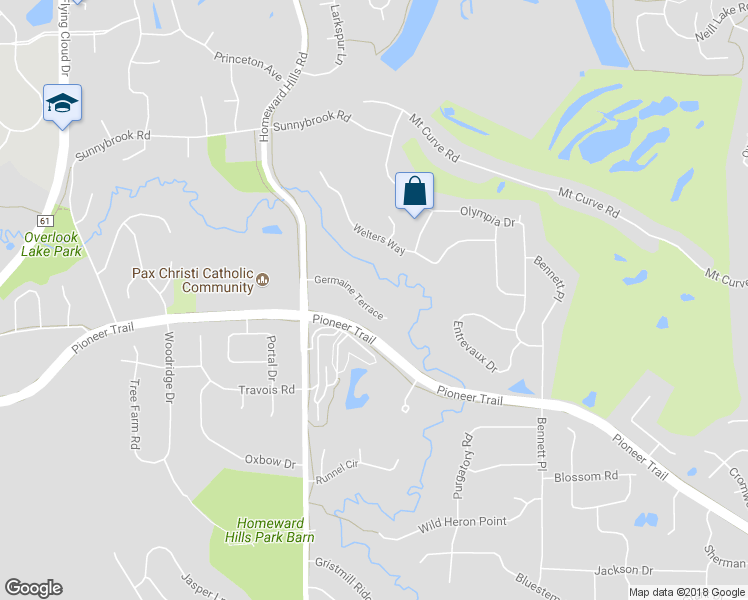 map of restaurants, bars, coffee shops, grocery stores, and more near 11862 Germaine Terrace in Eden Prairie