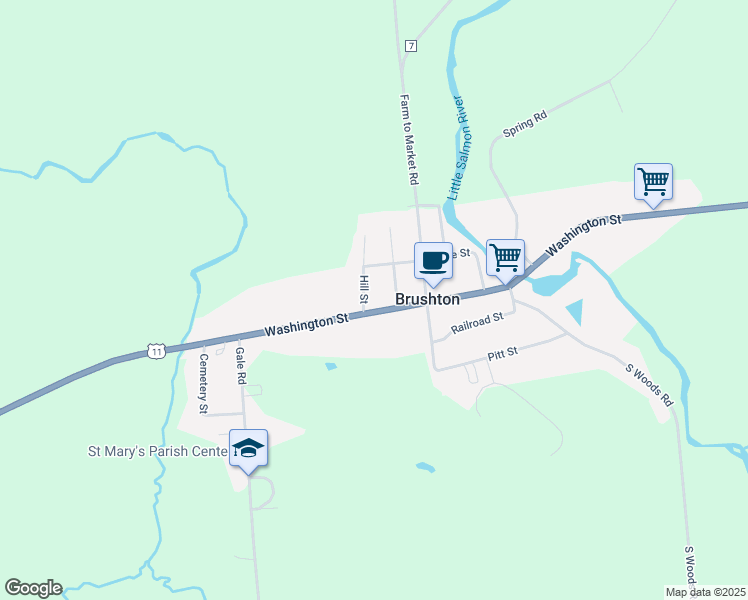 map of restaurants, bars, coffee shops, grocery stores, and more near 1249 Washington Street in Brushton