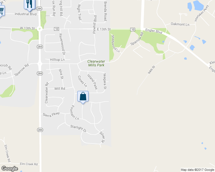 map of restaurants, bars, coffee shops, grocery stores, and more near 1709 Niagara Street in Waconia