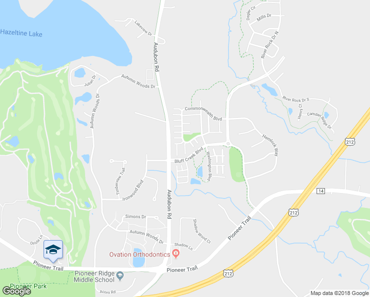 map of restaurants, bars, coffee shops, grocery stores, and more near Jefferson Drive in Chanhassen