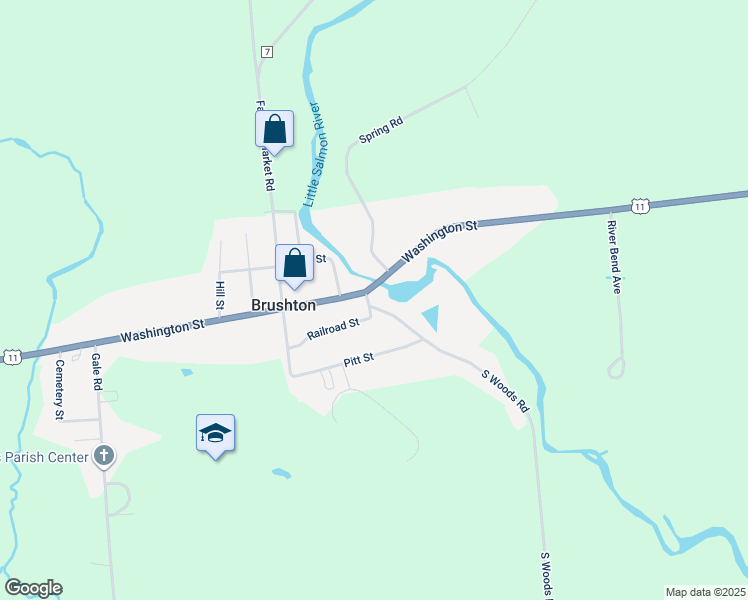 map of restaurants, bars, coffee shops, grocery stores, and more near 1304 Washington Street in Brushton