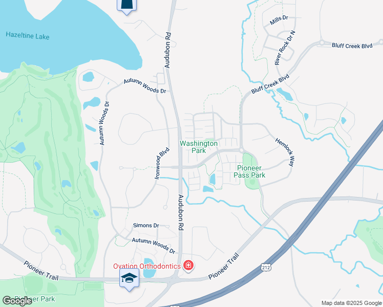 map of restaurants, bars, coffee shops, grocery stores, and more near 9565 Madison Drive in Chanhassen