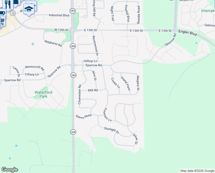 map of restaurants, bars, coffee shops, grocery stores, and more near 1759 Fountain Lane in Waconia
