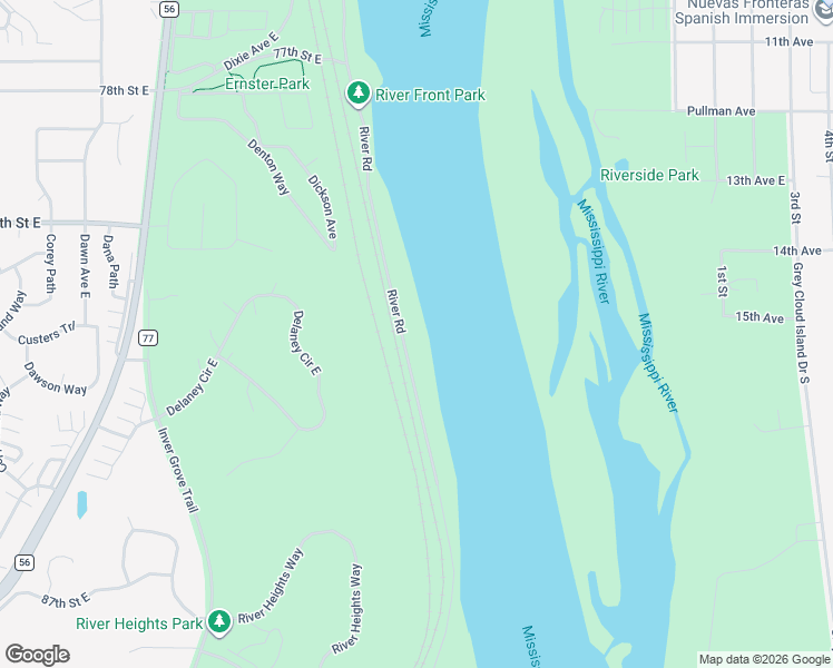 map of restaurants, bars, coffee shops, grocery stores, and more near 8200 River Road in Inver Grove Heights
