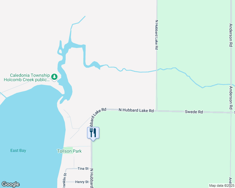 map of restaurants, bars, coffee shops, grocery stores, and more near 5961 North Hubbard Lake Road in Spruce